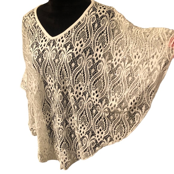 Brittany Black White Lace Sparkle Wrap size Medium - Picture 6 of 7